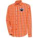Men's Antigua Orange Edmonton Oilers Carry Tri-Blend Button-Down Long Sleeve Shirt