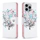 Feishell for iPhone 15 Pro Max (6.7 inch) Case Fashion Painted Pattern PU Leather Shockproof Magnetic Clasp Flip Cover with Card Slots Kickstand Wallet Phone Case K-Tree