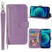 K-Lion for Samsung Galaxy A42 5G Crossbody Case Premium PU Leather Zipper Shockproof Wallet Case Card Slots Full Protection Case Cover with Shoulder & Lanyard Strap for Women Girls Purple