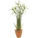 Nearly Natural 46 in. Papyrus Artificial Plant in Terracotta Planter