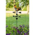 48 Crowing Metal Weathervane | Wind Wheel Decorative Garden Stake With Ornament | Chicken Garden Weather Vane