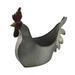 Galvanized Grey Metal Rooster Indoor Outdoor Planter - Farmhouse Garden Decor 15 Inches Long