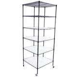 Immere 6 Tiers Corner Shelf Adjustable Metal Storage Wire Shelving Unit Corner Rack Corner Shelving Free Standing Corner Storage Rack Display with Wheels for Garage Living Room Bathroom Kitchen