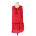 Amanda Uprichard Casual Dress: Red Dresses - Women's Size Small