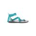 Sseko Sandals: Strappy Wedge Boho Chic Blue Print Shoes - Women's Size 8 - Open Toe