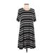 Ann Taylor LOFT Outlet Casual Dress - A-Line Scoop Neck Short sleeves: Black Print Dresses - Women's Size Medium