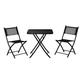 Outsunny 3 Pieces Patio Table and Chairs, Folding Patio Table and 2 Chairs, Outdoor Furniture Set for Backyard and Porch, Black