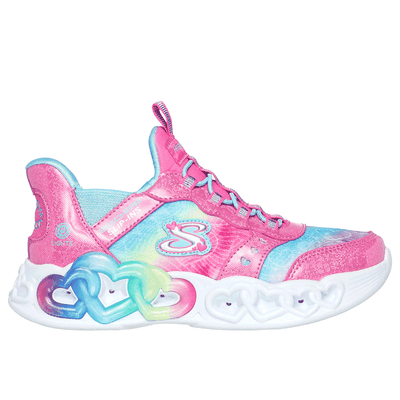 Skechers Girl's Slip-ins: Infinite Heart Lights Sneaker | Size 1.0 | Pink | Synthetic/Textile