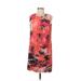 Jessica Howard Casual Dress - Shift: Orange Print Dresses - Women's Size 8