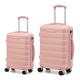 RMW Suitcase Medium and Large Size Hard Shell Lightweight 4 Dual Spinner Wheels Trolley Luggage Suitcase 24" and 28" Hold Check in Luggage TSA Lock (Pink, Medium 24" + Large 28")