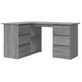 Revera Corner Desk Grey Sonoma 145x100x76 cm Multilayer Wood