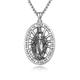 DOTBJ 925 Sterling Silver Virgin Mary Pendant Necklace, Catholic Patron Miraculous Medal Gift for Men Women with Strong Stainless Steel 22+2 inches Rolo Chain.