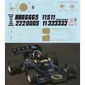 1/8 DECALS for F1 LOTUS 72D 1972 1973 Fittipaldi Peterson FULL JPS DECAL TBD544