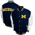 Men's Franchise Club Navy Michigan Wolverines Big & Tall Graduate Full-Snap Jacket