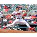 Spencer Strider Atlanta Braves Unsigned White Jersey Pitching Horizontal Photograph