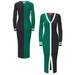 Women's STAUD Green/Black New York Jets Shoko Knit Button-Up Sweater Dress