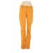 TWO by Vince Camuto Jeggings - Mid/Reg Rise Straight Leg Boyfriend: Orange Bottoms - Women's Size 27 Petite - Dark Wash