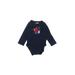Jumping Beans Long Sleeve Onesie: Blue Solid Bottoms - Size 18 Month