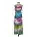 Casual Dress - Midi Scoop Neck Sleeveless: Purple Print Dresses - Women's Size Medium