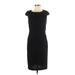 Kay Unger Casual Dress - Sheath Crew Neck Short sleeves: Black Print Dresses - Women's Size 6