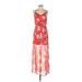 Sienna Sky Casual Dress V-Neck Sleeveless: Red Floral Dresses - Women's Size Small