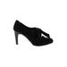 Ann Marino Heels: Black Print Shoes - Women's Size 8 - Almond Toe