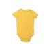 Carter's Short Sleeve Onesie: Yellow Solid Bottoms - Size 24 Month