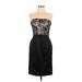 White House Black Market Cocktail Dress - Sheath Strapless Sleeveless: Black Dresses - Women's Size 10