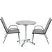 Hokku Designs Harpor Round 2 - Person 23.75" Long Bistro Set Metal in Gray | 23.75 W x 23.75 D in | Outdoor Furniture | Wayfair