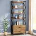 17 Stories 2 Drawer Bookcase Tall Bookshelf in Black | 70.86 H x 25.19 W x 13.77 D in | Wayfair 9218C25DBB0E48B1A5E795853C2E73F0