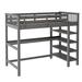 Geramiah Full Loft Bed w/ Bookcase by Harriet Bee Wood in Gray | 68.3 H x 57.2 W x 79.7 D in | Wayfair EFB9C663F96347189542CFA0B8B228A3