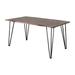 Loon Peak® Gamlet 60 Inch Modern Dining Table, Live Edge Wood Top, Gray Iron Hairpin Legs Wood/Metal in Brown/Gray | 30 H x 60 W x 36 D in | Wayfair