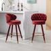 Everly Quinn Evrim Swivel 27.95" Stool Wood/Velvet in Red | 36.61 H x 20.87 W x 19.88 D in | Wayfair 4EF17468556743CA8CCC37780863FBBC