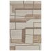 Brown/White 66 x 42 x 0.59 in Area Rug - George Oliver Rectangle Jennae Abstract Hand Tufted Wool Area Rug in Ivory/Brown/Tan Wool | Wayfair