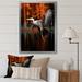 Latitude Run® Lazavier Orange Gray Heron Graceful Heron In Autumn II On Canvas Print Plastic in Gray/Orange | 44 H x 34 W x 1.5 D in | Wayfair