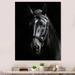 Gracie Oaks Latifat Black & White Horse Elegance - Print Metal in Black/Gray/White | 32 H x 16 W x 1 D in | Wayfair