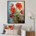 Red Barrel Studio® Red Geraniums Scarlet Bloom Patchwork II - Floral & Botanical Wall Art Living Room Canvas, in Blue/Green/Red | Wayfair