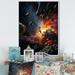 Latitude Run® Meteors Cosmic Journey - Asteroids Canvas Print Metal in Black/Orange/Red | 40 H x 30 W x 1.5 D in | Wayfair