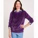 Blair Women's Cozy Textured Fleece Top - Purple - S - Misses