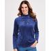 Blair Women's Velour Mock Neck Top - Blue - L - Misses