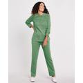 Blair Women's Tonal Embroidered French Terry Set - Green - S - Misses