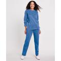 Blair Women's Tonal Embroidered French Terry Set - Blue - P2XL - Petite