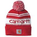 Carhartt Knit Cuffed Logo Beanie, blanc-rouge