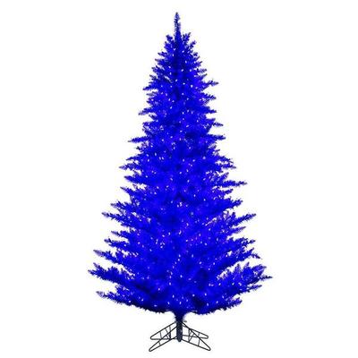 Vickerman 728901 - 4.5' x 34" Blue Tinsel 525 Tips 250 Warm White LED Mini Lights Christmas Tree Christmas Tree (K234446LED)