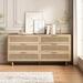 6-Drawers Rattan Storage Cabinet Rattan Drawer for Bedroom