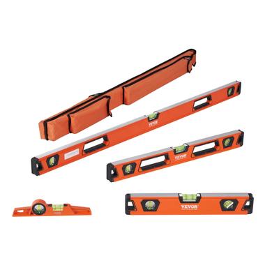 VEVOR Torpedo Level Magnetic 48/24/16/10 in Reinforced Aluminum Shock-Resistant - 48/24/16/10in