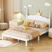 Full Size Wood Princess Bed with Crown Shaped Headboard, Full Size Platform Bed Frame for Kids,No Box Spring Needed