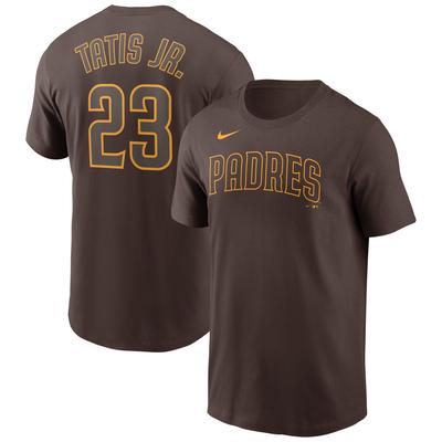 Nike Herren-T-Shirt mit Namen und Nummer der San Diego Padres, Fernando Tatis Jr., Braun Image
