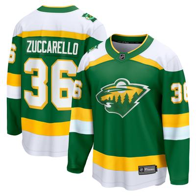 Minnesota Wild Fanatics Branded 2023/24 Alternative Replica Breakaway-Trikot – Grün – Mats Zuccarello – Herren Image
