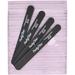 PrettyClaw 50pc Professional Nail File 80/80 Grit Black Straight Acrylic Nail Files Plastic Center Double Sided Emery Board for Nails Washable 7 inch Nail File